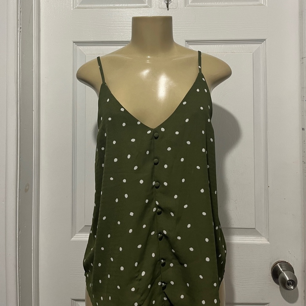 Green Polka Dot Tank Top